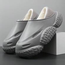 Dép đi trong nhà cho nam, đế dày, thoải mái cho cặp đôi, dép xăng đan ngoài trời chống thấm nước, mùa đông - Xám - Xem 2