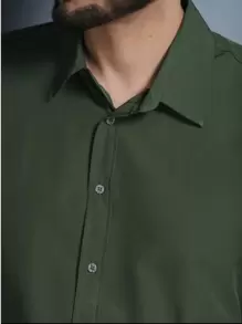 Men Shirts - 軍綠色 - 查看 2
