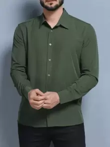 Men Shirts - 軍綠色 - 查看 4
