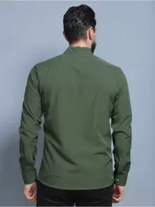 Men Shirts - 軍綠色 - 查看 3