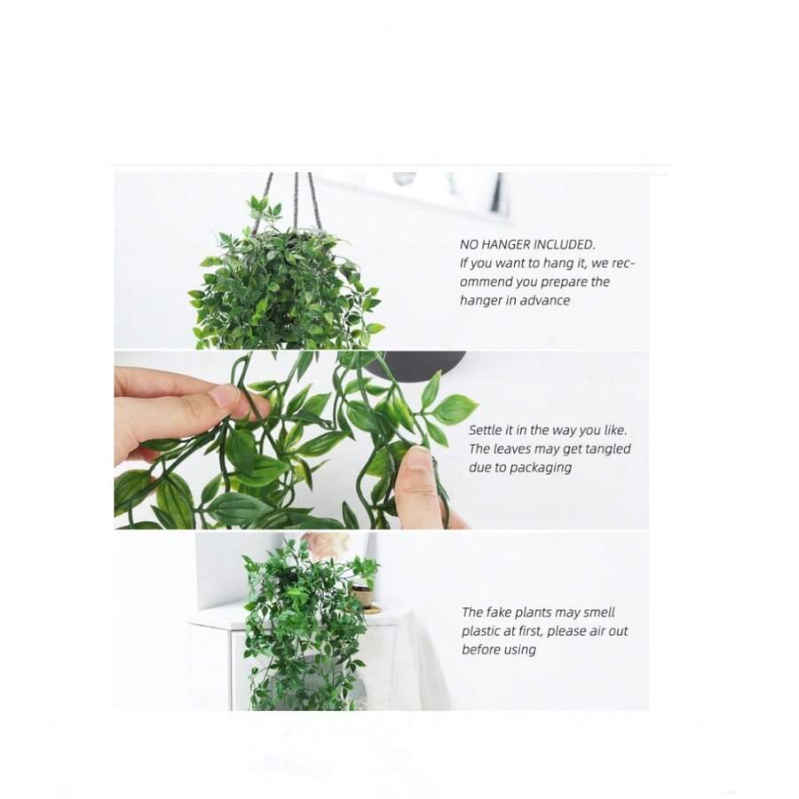 Fake Hanging Plants, Artificial Small Potted Plants For Indoor Outdoor