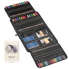144Pcs Sketching & Drawing Pencils Art Kit,Professional Drawing Art Tool Kit CharcoalGraphiteWatercolorMetallicColored Drawing Pencils Set For Artists,Beginners,Adults,Kids,Teens - 如圖所示 - 查看 9
