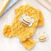 1pc New Autumn And Winter Warm And Thick Teddy Four Legged Clothes With Plush Bees That Can Pull Dogs And Cats' Clothes - Multicolor - View 14