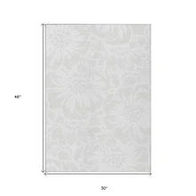 3' X 4' Ivory Floral Washable Non Skid Indoor Outdoor Area Rug - 象牙 - 查看 3