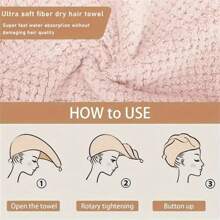 Bộ 1 khăn tắm sợi siêu mềm dành cho phụ nữ - Nhanh khô, siêu thấm hút, chăm sóc nhẹ nhàng cho tóc xoăn hoặc hư tổn, phụ kiện phòng tắm màu trơn - Nhiều màu - Xem 7