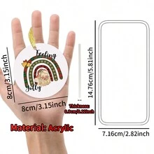1 đồ trang trí treo Acrylic hình ông già Noel vui vẻ, đồ trang trí cây thông Noel lễ hội, đồ lưu niệm Giáng sinh tròn, mặt dây chuyền ngày lễ mới lạ để trang trí nhà cửa, quà tặng độc đáo cho bạn bè và gia đình - Nhiều màu - Xem 2