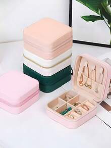 便携式珠宝收纳盒，旅行珠宝盒，简约旅行和家居优雅珠宝收纳盒，用于耳环、戒指、手镯、珠宝盒，时尚个性化珠宝收纳盒，用于戒指、项链、耳环，送给女性的完美礼物，精致难忘的母亲节、情人节、圣诞节礼物 - 彩色 - 查看 7
