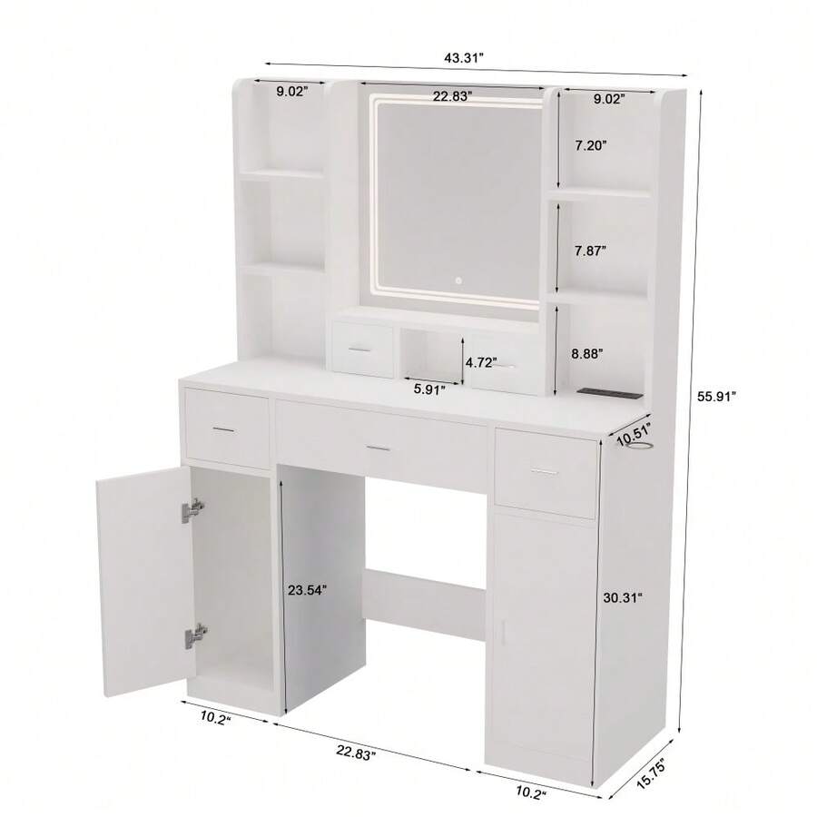 Newly Designed Smart Mirror Dressing Table With Drawers And Storage