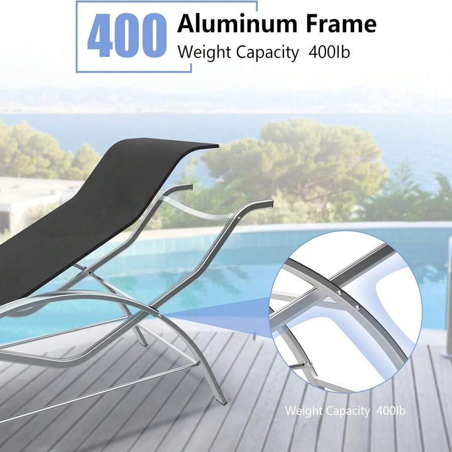 Patio Chaise Lounge Set Of 3, Outdoor Pool Lounge Chair Beach