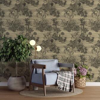 10 m Carta da parati adesiva per decorazione, stile foresta pluviale tropicale, in PVC impermeabile, resistente agli oli, adatta per rinnovo mobili e arredi, stile vintage per autunno/inverno