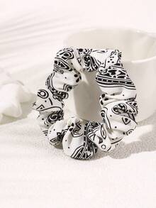 5 Dây buộc tóc in họa tiết Paisley tối giản cho nữ, thiết kế xoắn ốc, thích hợp để đeo hàng ngày, mùa thu/đông - Nhiều màu - Xem 3