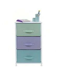 Furniture Dresser W/ Drawers - Assorted Storage Organizer Chests - Pastel Medley