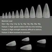 5 quả chì hình viên đạn cho Texas Rig, chì chìm hình viên đạn cho mồi câu cá - Xám - Xem 1