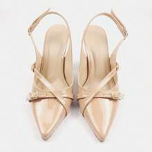 Scarpin Feminino Nude Bico Clássico Salto Alto Confortável Moda