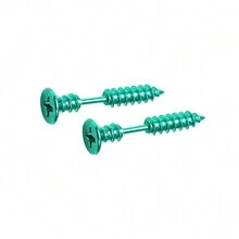 男女通用不锈钢十字螺丝耳环 - 彩色 - 查看 10