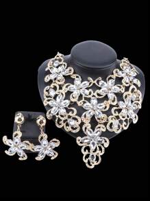 1 Bộ trang sức vòng cổ và hoa tai pha lê xanh thời trang sang trọng, phù hợp cho trang phục dự tiệc cưới của phụ nữ - bộ 2 món - Xem 13