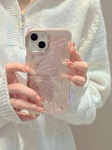 Funda protectora compatible con iPhone 15 Pro Max/14 Pro, de material de silicona electrochapada en plata/oro con diseño de mariposa que cubre por completo y es a prueba de golpes, con diseño delgado; compatible con modelos iPhone 13 Pro/12