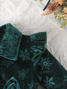 Baby Mädchen Langarm Plüsch Top mit Mesh Kontrast Tüllkleid, Schneeflocken Muster, Schleife Knopf Strickjacke, 2-lagiges Mesh Kleid, geeignet für Frühling & Herbst