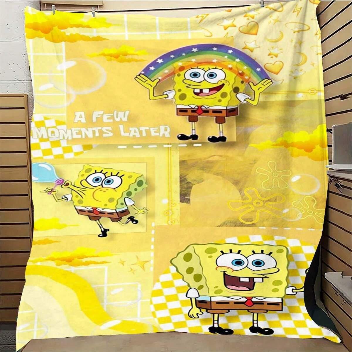 SPONGEBOB 1pc Spongebob Pattern Fleece Blanket, Sofa Throw, Nap Blanket