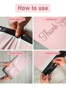 10 pezzi Sacchetti regalo con sigillo di ringraziamento rosa, sacchetti multifunzionali per spedizione, sacchetti regalo di alta qualità, sacchetti decorativi per regali, vestiti, scarpe, adatti per feste, matrimoni e confezioni per piccole imprese, San Valentino