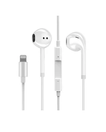 Headphones Lightning Input Bluetooth Connection - White - View 1