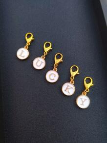 1pc Compact Initial Letter, 26pcs A-Z Letters Pendant Keychain Bag Charm, Configurable To Spell Out Preferred Word, Suitable For Daily Wear Gift Souvenir Car Accessories School Cute Goth Y2k Bag Accessories Lanyards With Id Holder Car Accessories Bag Charms