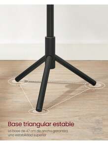 VASAGLE Perchero, Perchero de Madera Maciza, Perchero en Forma de Árbol, 8 Ganchos, 3 Alturas Ajustables, para Ropa, Sombrero y Bolso, para Salón, Dormitorio y Oficina, Negro, Regalo de Navidad - Negro - Ver 3