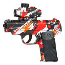 手动连发玩具枪，射程远，操作简便，水转印风格，男孩玩具，适合作为圣诞节礼物、生日礼物（无需电池，不含子弹） - 彩色 - 查看 7