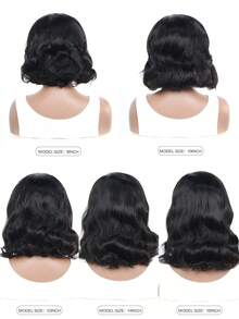 Tóc giả Bob Tóc giả bằng tóc thật Tóc giả ngắn Tóc giả bằng tóc thật dành cho phụ nữ Tóc giả ren phía trước 13x4 Tóc giả bằng tóc thật được nhổ sẵn với tóc con Tóc giả ren phía trước không cần keo 180 độ dày Tóc giả bằng tóc thật màu đen tự nhiên 12 inch - Tự nhiên & Đen - Xem 7