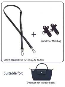 Adjustable Shoulder Strap Accessory For Le Pliage Mini Bag Upgrade, 95-124cm Length, Synthetic Fiber Material, No-Drill, Handheld Or Crossbody, Available In Brown/Grey/Black/Pink/Navy/Dark Purple