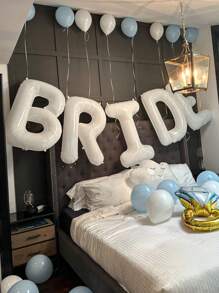 5pcs/Set 40-Inch Giant White BRIDE Letter Foil Balloons Set, White BRIDE Foil Balloon Banner, For Engagement, Bridal Shower, Bachelorette Party, Bridal Shower Gift, Becoming A Bride Party, Wedding - White - View 10