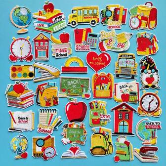 8/15pcs Embroidered Decorative Patches, Assorted Colors, Suitable For Clothes, Bags, Shoes, Notebooks, Thermal Transfer & Sewing