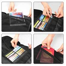 Dokumententasche, 36.14 ∗ 27.4 ∗ 10,4 cm, mit Sicherheitsschloss, Aktentasche, Feuerfeste, Wasserdichte, 7 Fächer, großer Stauraum, zum Aufbewahren und Organisieren wichtiger Dokumente