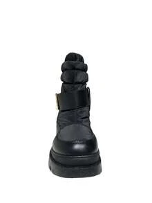 Women's Black Snow Boots With Thick Sole And Gold Decoration, Comfortable And Warm, Ideal For Daily Work, Vacations, Outings, Parties And Outdoor Activities - Black - View 7