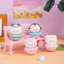 1pc Soft Fabric Cute Pet Squishy Ornament, Lovely Roly-Poly Figureine, Creative Cartoon Birthday Gift - Multicolor - View 3