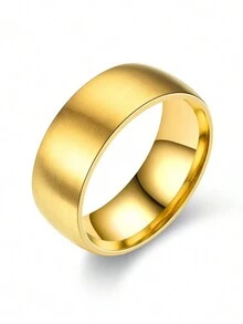 中性款不锈钢戒指，8 毫米经典黑色拉丝哑光饰面，简约戒指，男女订婚承诺戒指，复古简约风格，周年纪念礼物珠宝 - 8mm內外球啞光 - 查看 22