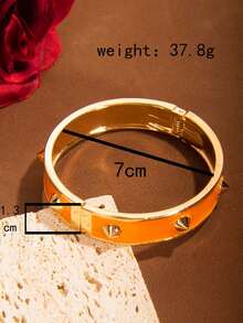 1 件夸张彩色珐琅指甲设计手镯，适合日常佩戴和聚会 - 滴油款 - 查看 6