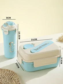 800ML Lunchbox Comes With Tableware, Lunch Box Lunch Box, 480ml Direct Drink Cup - 藍色 - 查看 4