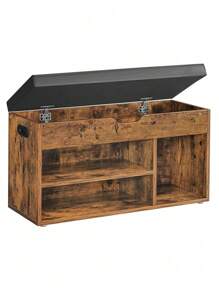 VASAGLE Shoe Changing Stool - Brown - View 9