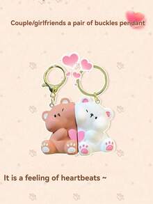 Bộ 2 móc khóa cặp đôi: Mặt dây chuyền hoạt hình cho cặp đôi ba lô, Búp bê nhồi bông có móc treo từ tính, Móc chìa khóa ô tô & Trang trí túi xách, Mặt dây chuyền hình người đàn ông nhỏ phát sáng trong bóng tối, Quà tặng Giáng sinh, Lễ tạ ơn, Tiệc tùng, Sinh nhật - Mặt dây chuyền chìa khóa đôi chó 2PC - Xem 5