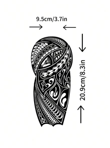 6张男士临时纹身图腾纹身贴纸半臂胸肩假纹身逼真防水逼真纹身持久