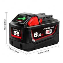 Paquete de 6 baterías de 18 V y 8,0 Ah para reemplazar todas las herramientas eléctricas inalámbricas Milwaukee M18 de 8000 mAh, batería de iones de litio compatible con las herramientas y el cargador de batería Milwaukee M18 48-11-1850 48-11-1852 48-11-1850R 48-11-1840 48-11-1828 48-11-1820 M18 M18B