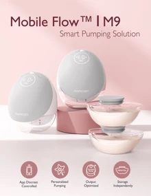 Momcozy Electric Breast Pump Portable Mobile Flow | M9, App Discreet Control Portable Breast Pump M9 24mm - 淺灰色 - 查看 2