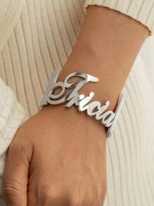 1 Retro Personalized Fashion Street Custom Name Wide Face Bracelet For Women Men, Daily, Work, Dating, Gift-Giving, Valentine's Day, Festival, Party, Gold, Stylish, Colorful, Vintage, Hipster, Y2k, 2000s Fashion, Old Money, Custom, Personalized, Unique, Ideal Gifts For Him, Ideal Gifts For Her, Her, Boyfriend, Girlfriend, Dad, Mom, Family, Friends, For Anniversaries, For Birthdays, For Graduation, For Prom, For Party,School Supplies,Back To School,School Gift,For Office,For School,For Classroom,For Teacher Gifts,For University,For Colleague,For Dorm Rooms,For Teacher,For Boys And Girls,For Teenagers,Junior High School Students,Middle School Students,High School Senior High School Students,College Students,University Students,Freshman,Sophomore,Underclassmen