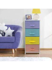 Furniture Dresser W/ Drawers - Assorted Storage Organizer Chests - Pastel Medley