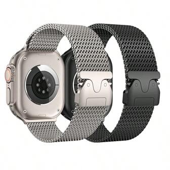 سوار معدني متوافق مع أحزمة ساعة أبل أولترا 49مم 46مم 45مم 42مم 44مم 42مم 41مم، سلسلة ساعة أبل 10 9 8 7 6 5 SE 4 3