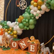 32 个/套 10 英寸/12 英寸复古橄榄绿、金属金色、白色和金色闪光乳胶气球，适用于订婚场景装饰、生日派对、圣诞节、周年纪念、毕业派对、订婚、情人节、冒险派对和各种室内/室外场景 - 彩色 - 查看 6