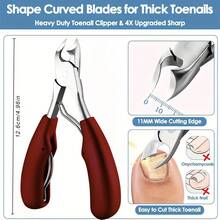 Bộ 5 kềm cắt móng tay - Lưỡi cong sắc bén chuyên nghiệp, bền chắc, thích hợp cho móng chân dày và mọc ngược - Lý tưởng cho nam giới và người cao tuổi, bao gồm dụng cụ làm sạch móng - nhiều màu - Xem 5