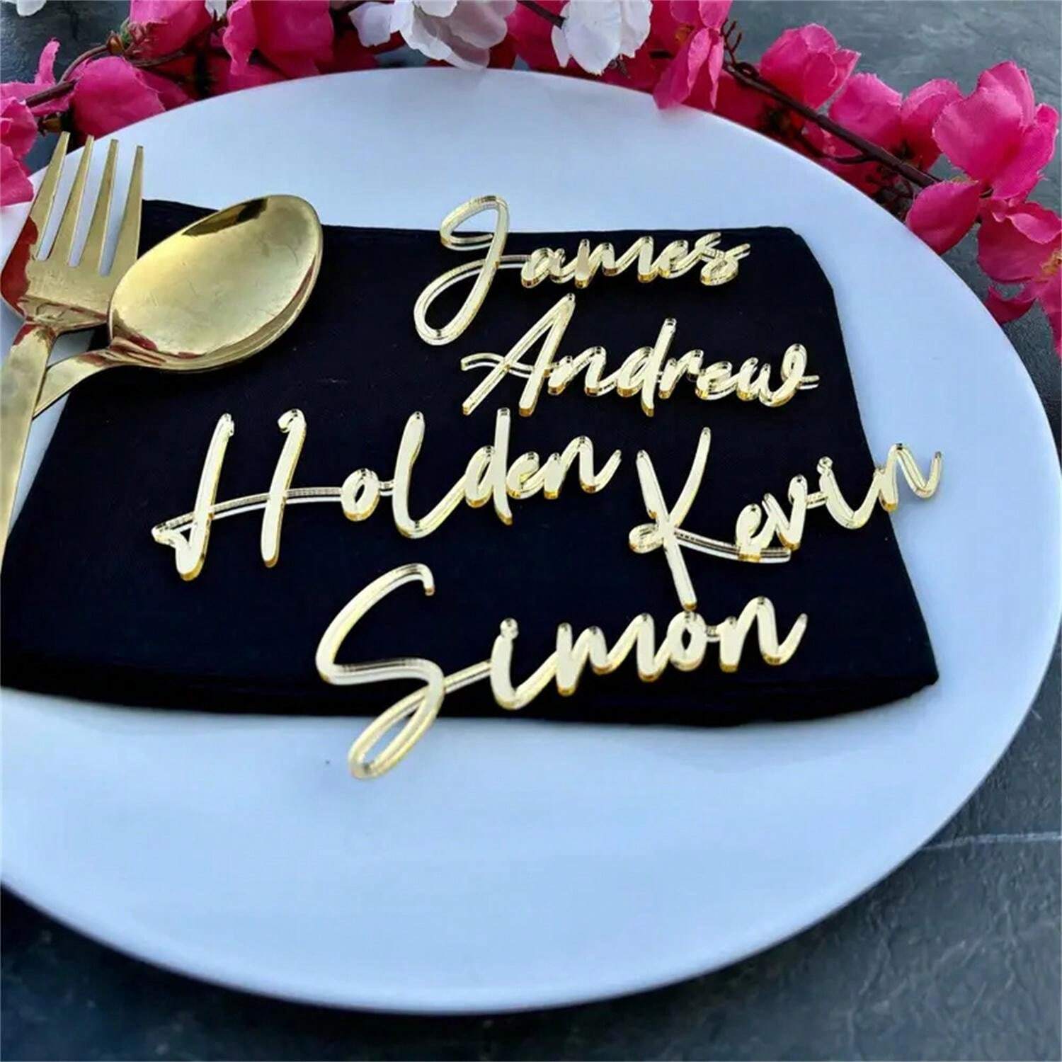 Personalized Wedding Place Table Cards Laser Cut Names Guest Names