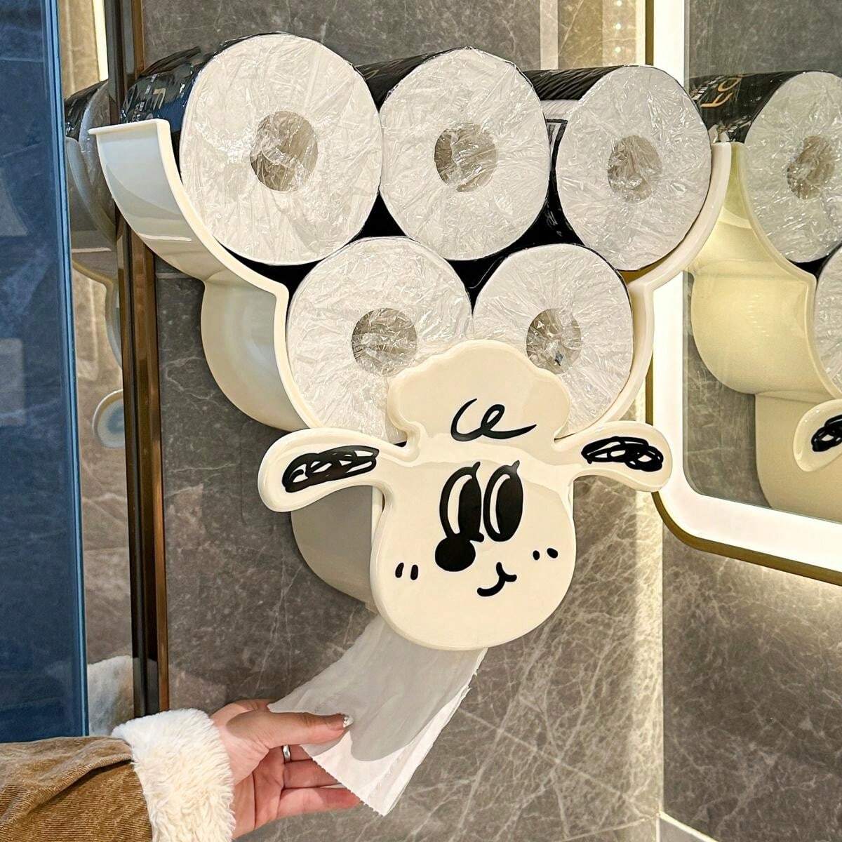 1pc Large Capacity Bathroom Paper Towel Holder Dispenser, NoDrill Wall